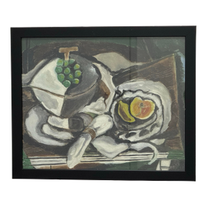 Georges Braque Style Fruit Dish + Fruit Basket Painting