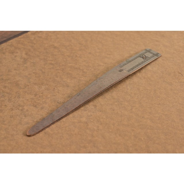 A gorgeous antique Arts & Crafts period hand hammered copper Quatrefoil letter opener By Roycroft (signed with impressed...