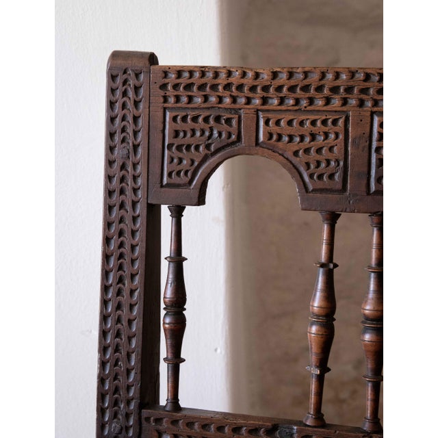 Wood Spanish Occasional Chair in Walnut For Sale - Image 7 of 9