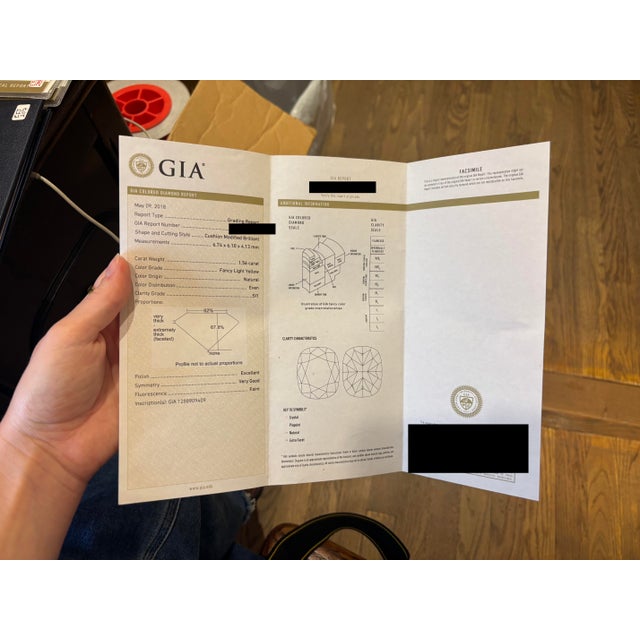 Mid 20th Century Gia Yellow Diamond Ring, Size 7 For Sale - Image 14 of 14