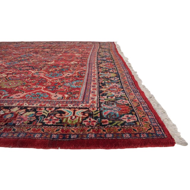 1940s Vintage Mahal Carpet - 11'2" x 13'7" For Sale - Image 5 of 15