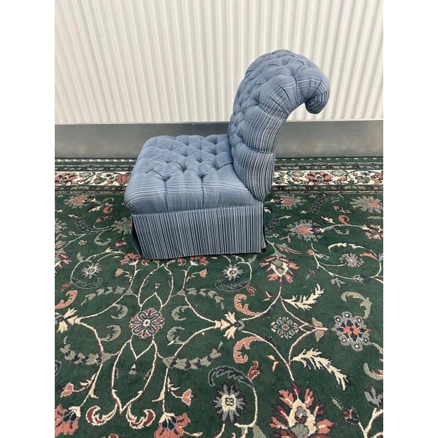 1980s 1980s Blue Baker Parlor Chair For Sale - Image 5 of 8