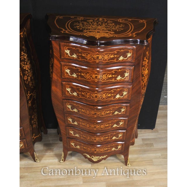 Brown French Empire Bombe Chests and Drawers For Sale - Image 8 of 9