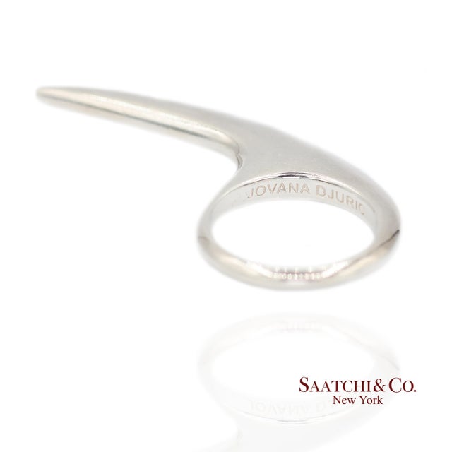 Jovana Djuric Hand-Carved Sterling Silver (950) Large Slice Ring, Size 9.5 For Sale In New York - Image 6 of 8