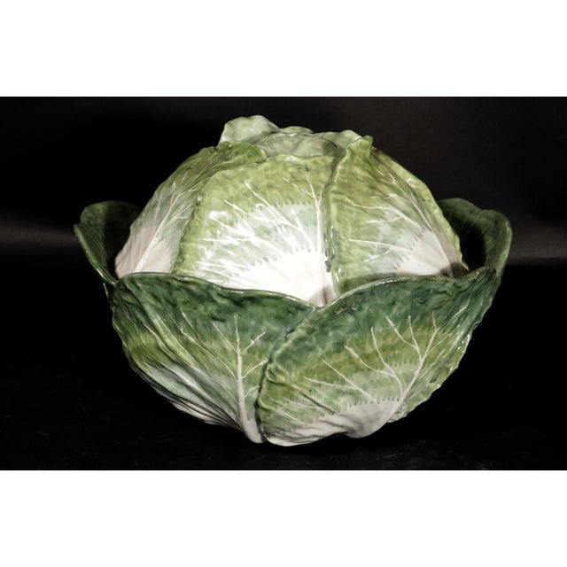 Mid 18th Century French Faience Tromp l'Oeil Strasbourg Factory Cabbage Tureen and Cover For Sale In Philadelphia - Image 6 of 18