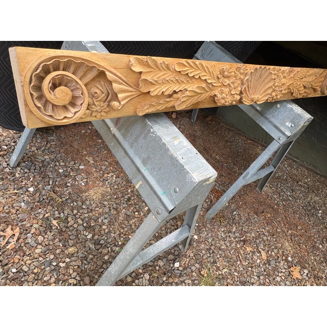 Wood Hand Carved Mantle For Sale - Image 7 of 17