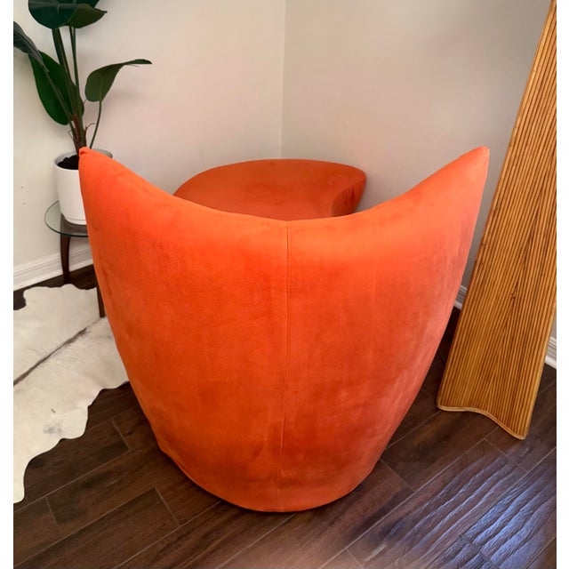 Orange 1970s Vic-Line Sculptural Modular Chaise Lounge in Orange Velvet For Sale - Image 8 of 9