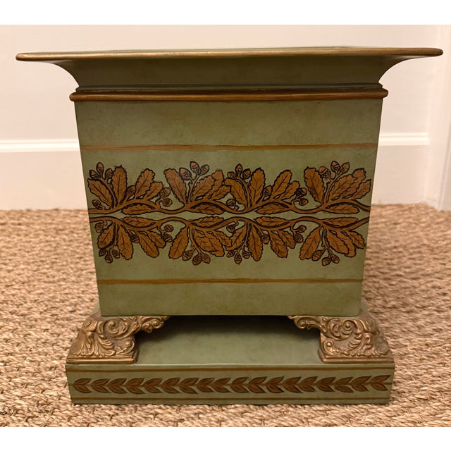 Mid 20th Century Vintage Italian Tole Square Cachepot For Sale - Image 5 of 12