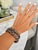 Navy Blue Vintage Indian Sapphire and Diamond Bracelet Set, Silver and 14k Gold, Circa 1950, 2 Pieces For Sale - Image 8 of 9