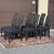 Beautiful set of six dining chairs by Swaim featuring slate gray finished frames and upholstered backs and seats. Signed...