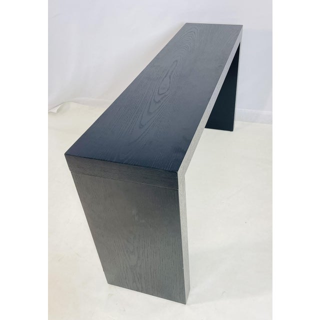 Modern Cerused Black Oak Console Table in the Style of B&b Italia For Sale - Image 10 of 16