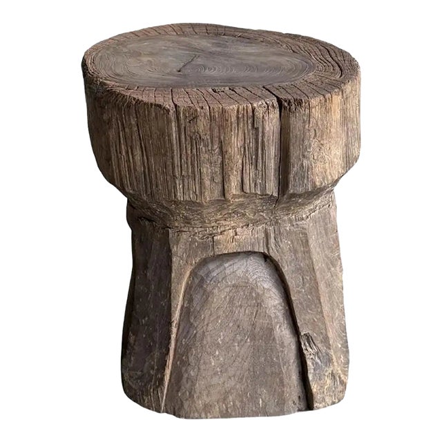 Antique Javanese Teak Wood Stool / Side Table With Wondeful Patina C. 1900 For Sale