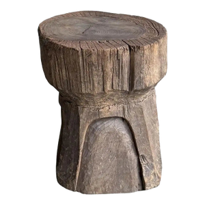 Antique Javanese Teak Wood Stool / Side Table With Wondeful Patina C. 1900