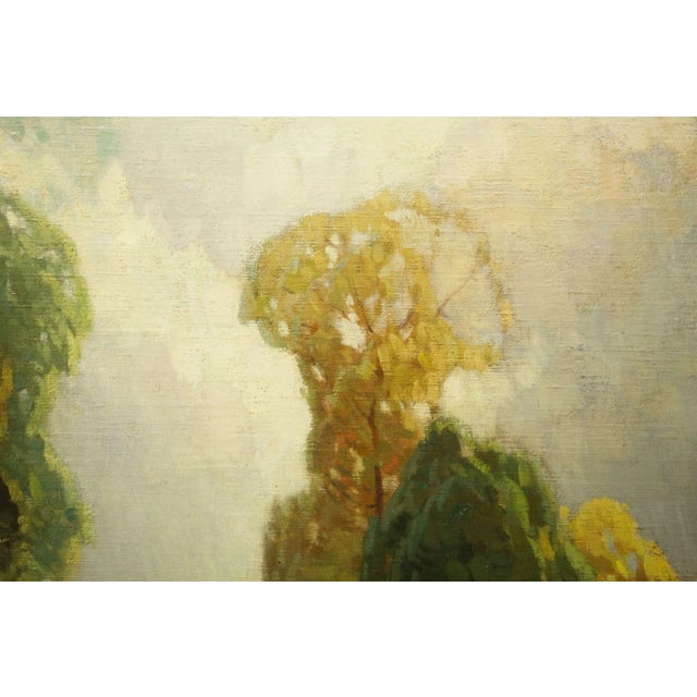 Green American Colorist Landscape Painting “Lake Shore” by Frederic M. Grant For Sale - Image 8 of 12