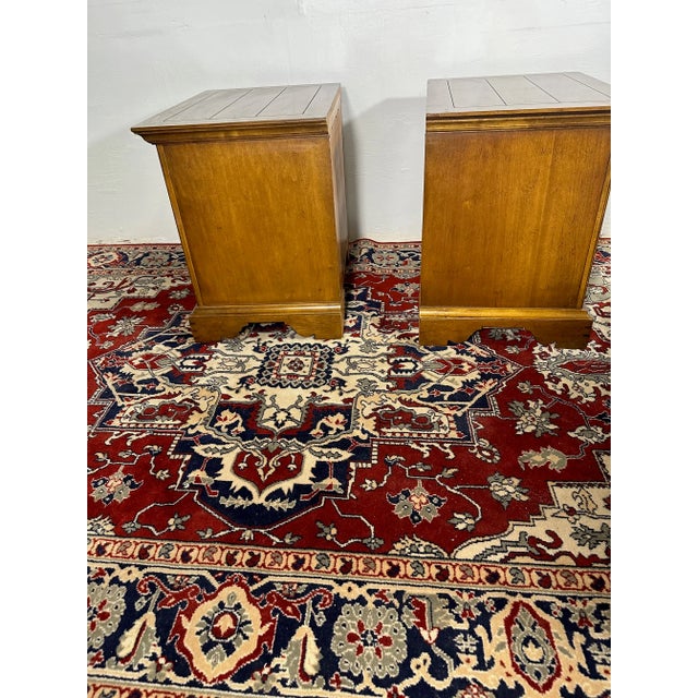 1980s Pair of Drexel "Country Collectibles" Nightstands For Sale - Image 11 of 11