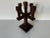 Brown Vintage Hand Carved Wood Five Arms Candelabra For Sale - Image 8 of 9