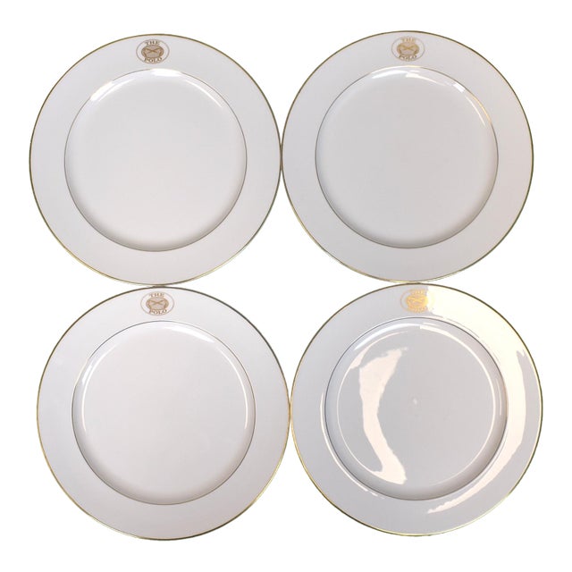 Set X 4 the Polo Restaurant Lenox China Dinner Plates For Sale