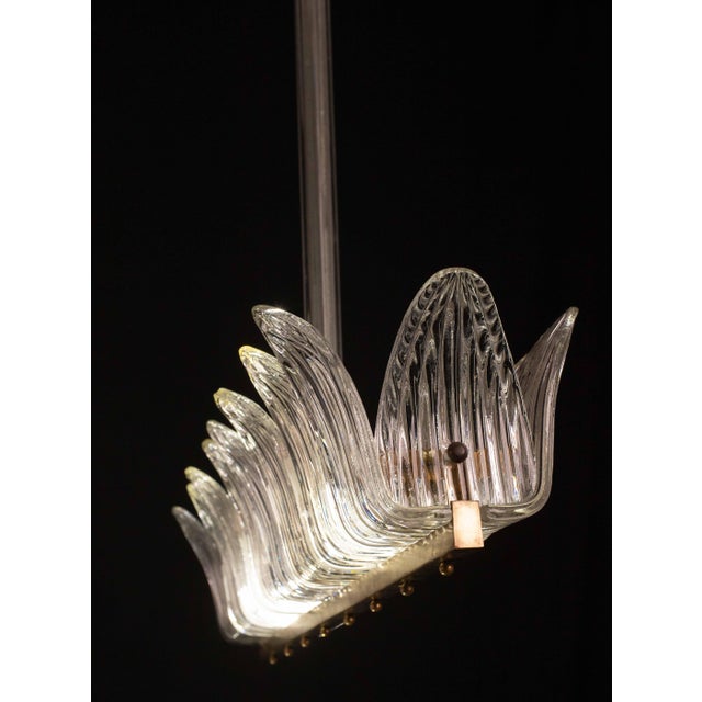 Set of 2 Luxury chandelier attributed to the Barovier e Toso glassworks. Design period: 1930\1950. The chandelier consists...