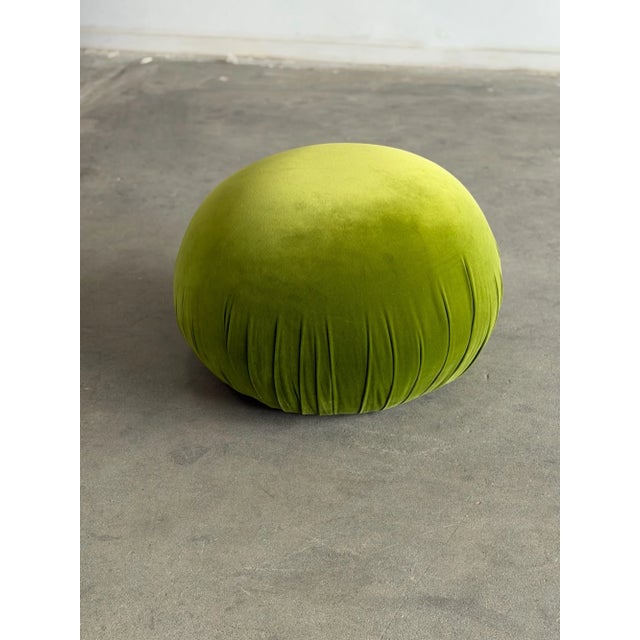 Green Velvet Italian Ottoman For Sale - Image 4 of 10