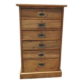 Shallow Pine Filing Drawers, 1800s For Sale