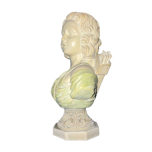 This ceramic bust of Diana The Huntress is a beautiful rendering of the Roman goddess. It is elegantly crafted, with...