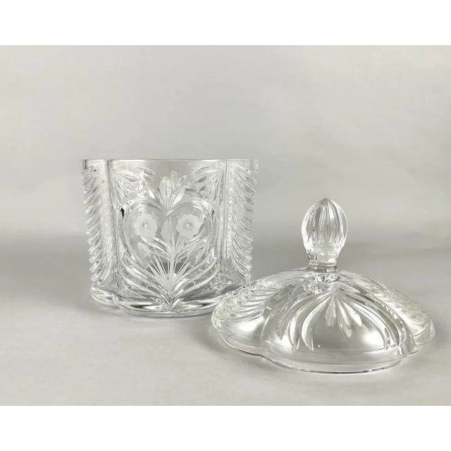 Vintage Crystal Biscuits Storage Container with Lid For Sale - Image 4 of 8
