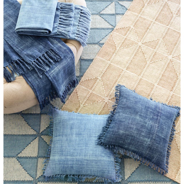 Dash & Albert Mark D. Sikes for Dash & Albert Ojai Blue Loom Knotted Cotton Rug, 9' x 12' For Sale - Image 4 of 6