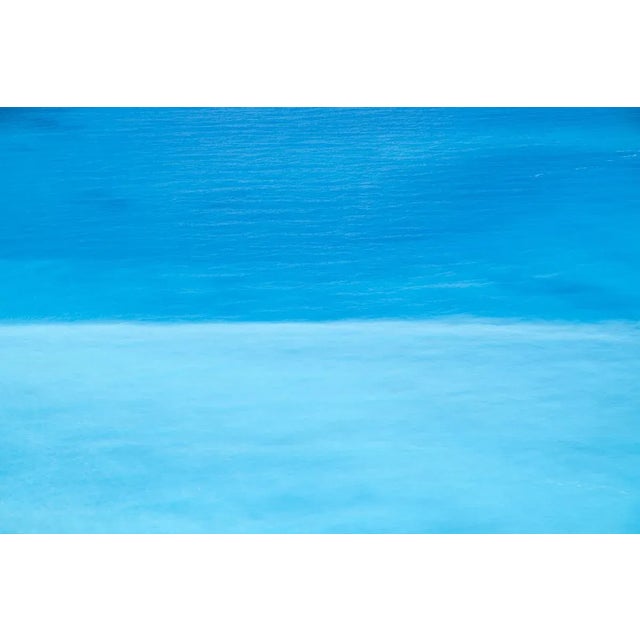 Contemporary Minimalist Coastal Photography Print, Blue Abstract Art Print, 45 X 30" Fine Art Photograph, 'Ionian Sea Blues' For Sale