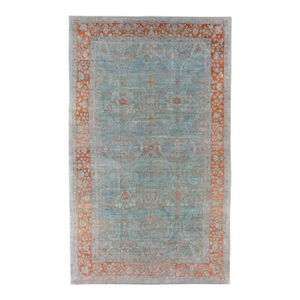 Zabihi Collection Oversize Green Antique Sarouk Rug