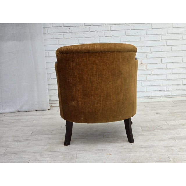 Vintage Danish Armchair in Furniture Velour and Ash, 1950s For Sale - Image 11 of 18