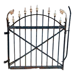 Antique Rustic Wrought Iron Painted Gate