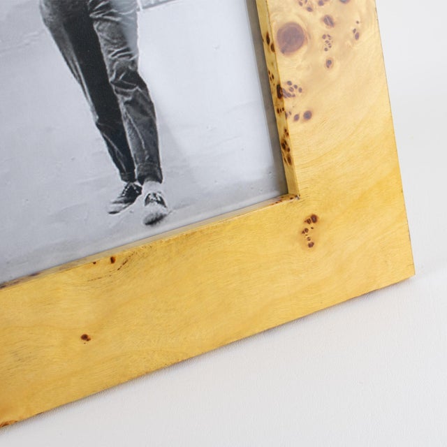 Milo Baughman Modernist Burl Wood and Metal Picture Frame, circa 1960 For Sale In Atlanta - Image 6 of 12