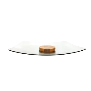 1950s Large Mid-Century Modern Ernest Sohn Hand Crafted Teak and Glass Serving Platter