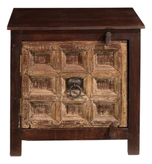 Vintage Side Cabinet with Panelled Front, 1940s