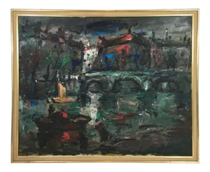 Oil on Canvas Painting, Signed, circa 1960