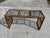 Wood 1970s Boho Chic Brown Lattice Rattan Rectangular Sofa Console Table With Glass Top For Sale - Image 7 of 12