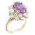 4 Carat Oval Pinkish Purple Sapphire Diamond Gold Cocktail Ring with GIA Cert size 5.25 For Sale