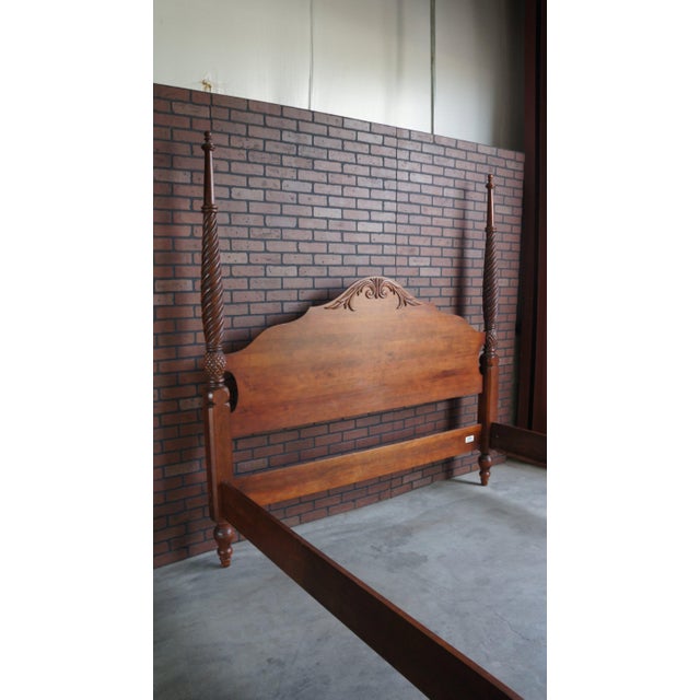Intricately carved details and a rich cinnabar finish lend an exotic elegance to this British Classics king bed. Gentle...