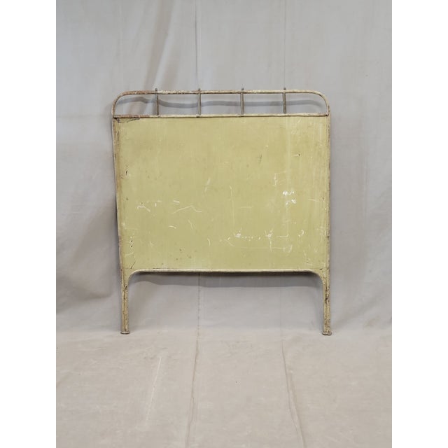 Antique French Art Nouveau Painted Iron and Brass Twin Headboard For Sale - Image 12 of 12