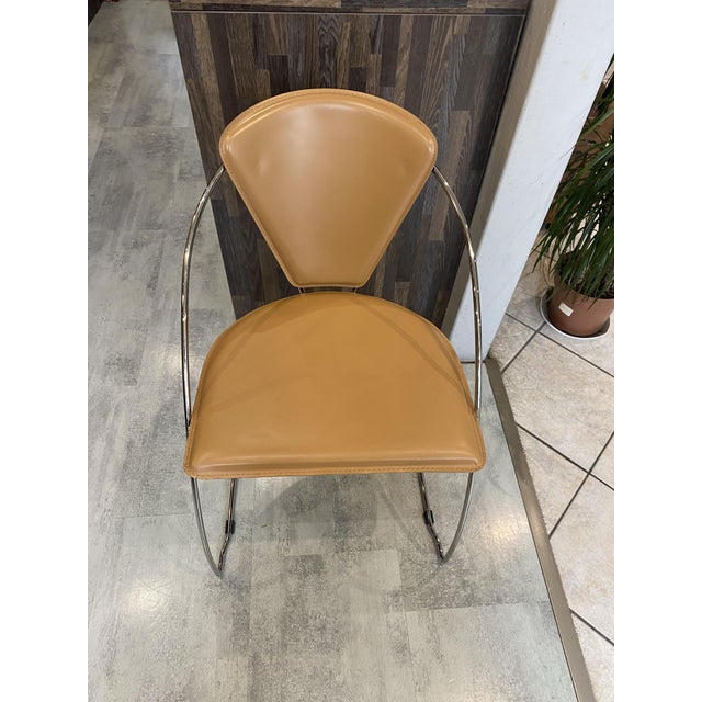 Vintage Linda Armchair in Camel-Colored Leather by Arrben, 1980 For Sale - Image 6 of 18