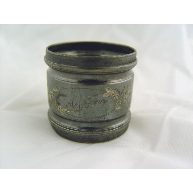 Fannie & Abram Silver Plate Napkin Rings - Pair For Sale - Image 4 of 4