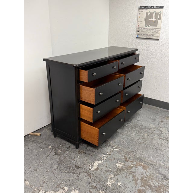Ebony Eastern Furniture Co. Ebony Eight-Drawer High Dresser For Sale - Image 8 of 12