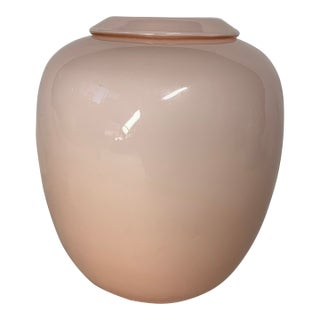 Vintage Larry Laslo for Mikasa Art Glass Vase With Folded Edge Rim For Sale