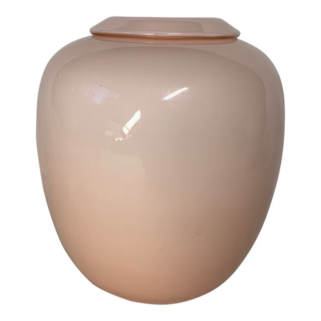 Vintage Larry Laslo for Mikasa Art Glass Vase With Folded Edge Rim For Sale