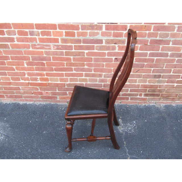 Set 4 Antique English Walnut Dining Chairs 1890s