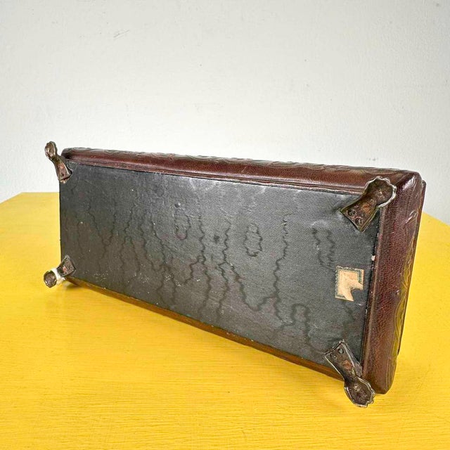 Wood Wooden Jewelery Box in Leather, 1900s For Sale - Image 7 of 9