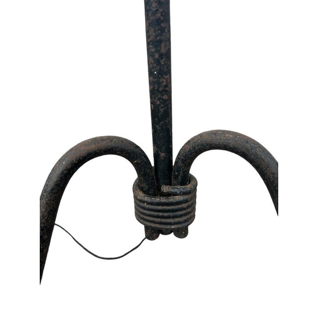 Black Design Classics Wrought Iron Floor Lamp, 1940s For Sale - Image 8 of 11