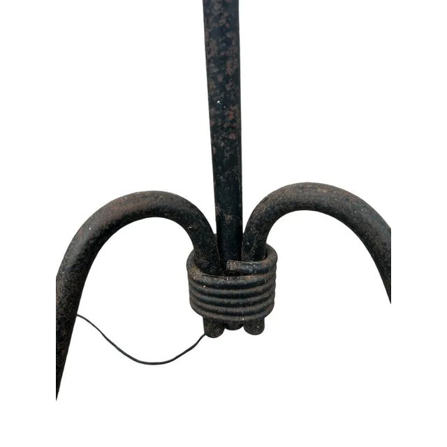 Black Wrought Iron Floor Lamp by Jean Royère, 1940s For Sale - Image 8 of 11