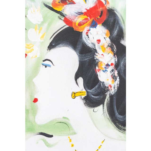 Japanese Geishas, 2010, Canvas Painting For Sale - Image 4 of 16