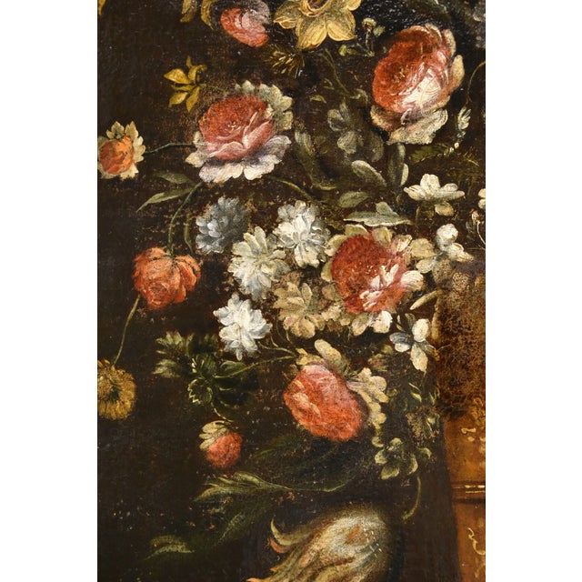 Andrea Scacciati, Flowers Still Life, 1680, Oil on Canvas, Framed For Sale - Image 17 of 18